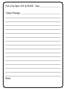 Fruit of the Spirit JOY-PEACE Lined