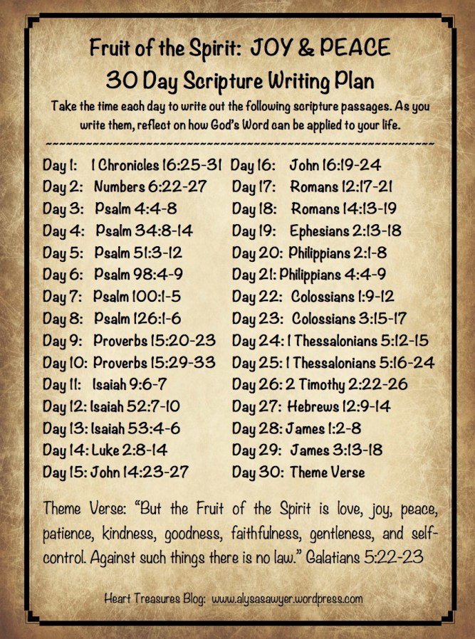 Fruit of the Spirit JOY-PEACE