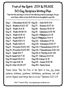 Fruit of the Spirit JOY-PEACE